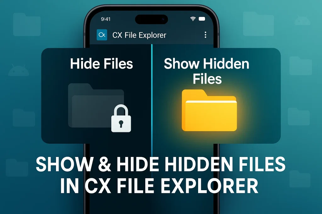 How to hide and show the hidden files in cx file explorer