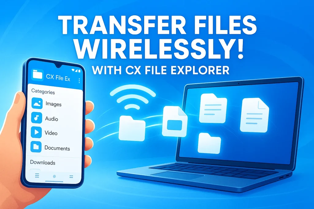 transfer files wirelessly with cx file explorer